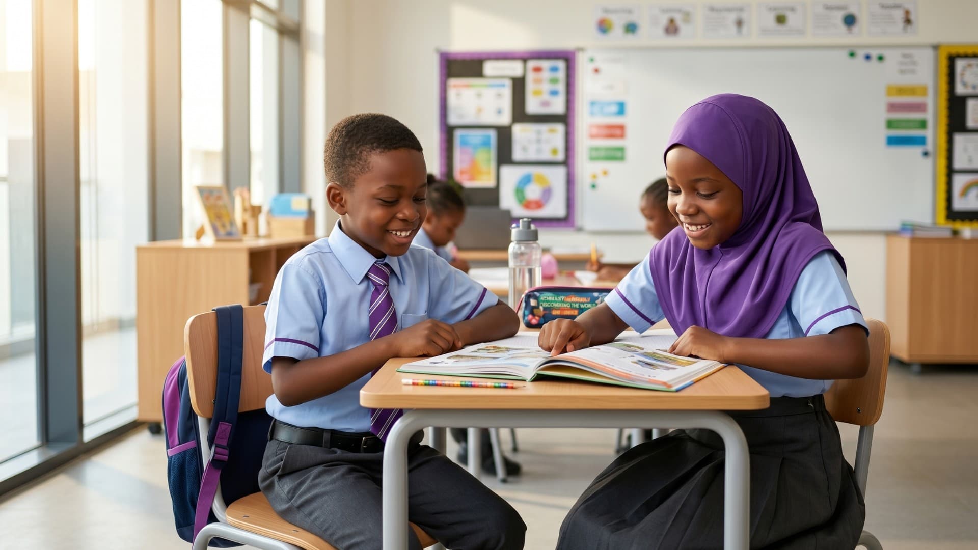 Student working with a mentor at Wunti International Academy