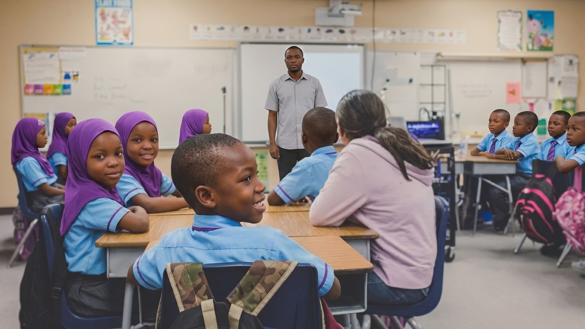Student working with a mentor at Wunti International Academy